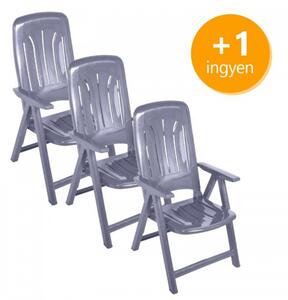 Műanyag napozó szék 3+1 ingyen - szürke