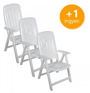Műanyag napozó szék 3+1 ingyen - fehér