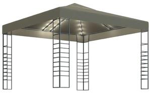 VidaXL kerti pavilon LED fényfüzérrel 3 x 3 m, tópszínű