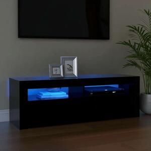 Fekete TV Szekrény LED Világítással - 120x35x40 cm
