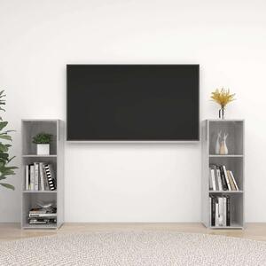 VidaXL 2 db betonszürke szerelt fa TV-szekrény 107 x 35 x 37 cm