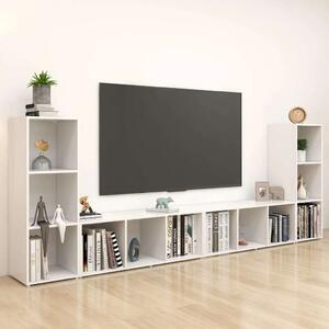 VidaXL 4 db fehér szerelt fa TV-szekrény 107 x 35 x 37 cm