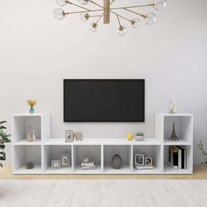 VidaXL 4 db fehér forgácslap TV-szekrény 72 x 35 x 36,5 cm