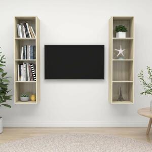 VidaXL Falra Szerelhető Polcrendszer - 2 db - Sonoma Tölgy - 142,5 cm