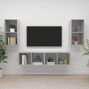 VidaXL Falra Szerelhető TV Szekrény Szett - 4 db, Betonszürke
