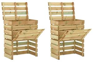 VidaXL Fa Komposztáló - 2 db - 80x50x100 cm