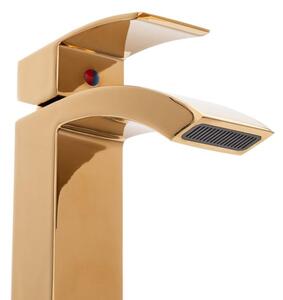 YOKA Spectra magasított fürdőszobai mosdó csaptelep - arany