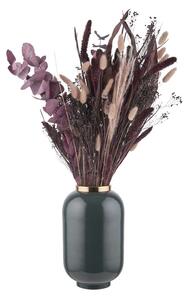 EMILIE fém váza, sötétzöld-arany 25cm