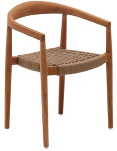 Teak kerti szék Kave Home Ydalia fonott üléssel