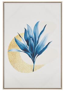 Fali Kép Növény Motívummal Bézs-Kék Színben 63 x 93 cm CORVARO