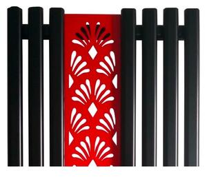 Design radiátor Weberg Argus Floral 150x62 cm (fekete - piros)