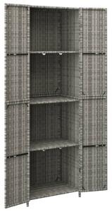 VidaXL szürke polyrattan kerti tárolószekrény 59 x 40 x 180 cm