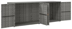 VidaXL szürke polyrattan kerti tárolószekrény 198 x 55,5 x 80 cm
