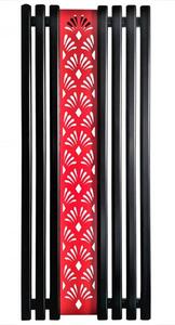 Design radiátor Weberg Argus Floral 150x62 cm (fekete - piros)