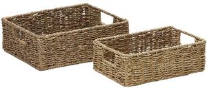 Két dekorkosár készlet Kave Home Tossa 28x20 cm/36x27 cm tengeri fűből