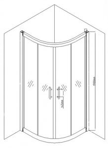 Mexen Rio zuhanykabin elhúzható ajtóval - 90 x 90 cm (863-090-090-01-00)