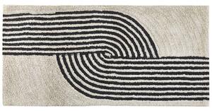 Fekete-Fehér Pamut Szőnyeg Spirál Mintával 80 x 150 cm BARELI