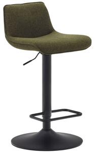 Sötétzöld kárpitozott bárszék Kave Home Zenda 64-86 cm