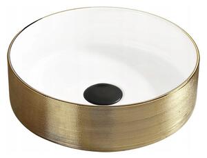 Mexen Gold 365 pultra építhető kerámia mosdó - 36 cm - fehér / arany (22073655)