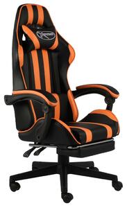VidaXL fekete és narancssárga műbőr Gamer szék lábtartóval