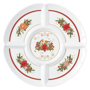 Karácsonyi porcelán kínálótálca - Ø 30 cm - Christmas Melody