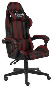 VidaXL fekete és bordó műbőr Gamer szék