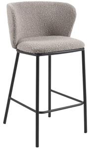 Világosszürke szövet bárszék Kave Home Ciselia 65 cm
