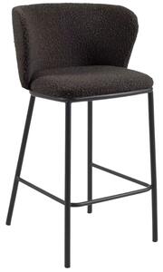 Fekete szövet bárszék Kave Home Ciselia 65 cm