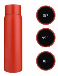 Celsio Smart rozsdamentes termosz hőmérséklet kijelzővel piros színben