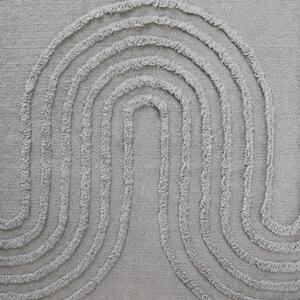 COTTON WAY szőnyeg rojtokkal és hullám motívummal, világosszürke 120 x 180cm