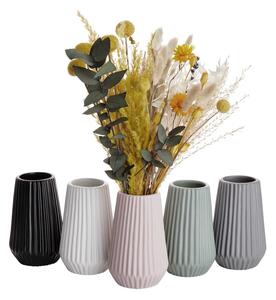 RIFFLE kerámia váza, sötétszürke 13,5 cm