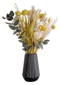 RIFFLE kerámia váza, fekete 13,5 cm
