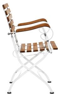 PARKLIFE összecsukható karfás szék natúr-fehér, 2 db