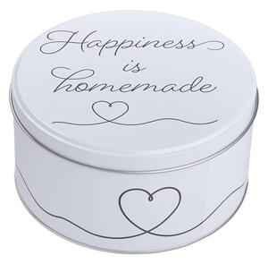 COOKIE JAR fém tárolódoboz, 'Happiness is Homemade' Ø14cm
