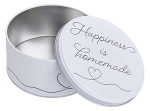 COOKIE JAR fém tárolódoboz, 'Happiness is Homemade' Ø14cm