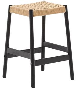 Fekete tölgy zsámoly Kave Home Yalia zsinórral 66 cm