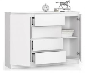 Komód - Akord Furniture K140-2D4SZ - fehér