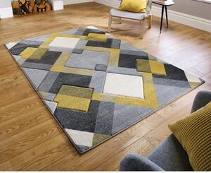 Nimbus szürke-sárga szőnyeg, 200 x 290 cm - Flair Rugs