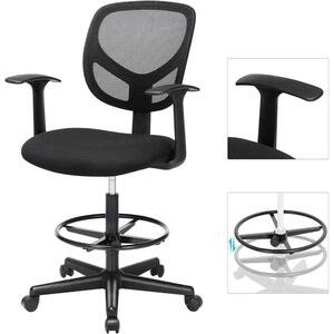 Songmics Ergonomikus Irodai szék - Állítható Magasságú Lábtartóval