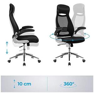 Songmics Irodai Forgószék - Ergonomikus Hálós Szék - Fekete