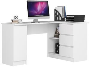 Sarok íróasztal - Akord Furniture - 155 cm - fehér