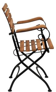 PARKLIFE összecsukható karfás szék, natúr-fekete, 2 db