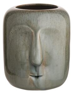 ARTIST váza arc motívummal, zöld 15 cm
