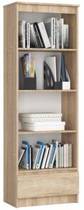 Polcos szekrény / könyvespolc fiókokkal - Akord Furniture R601SZ - sonoma tölgy