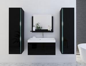 Venezia Dream II. fürdőszobabútor szett + mosdókagyló + szifon - 80 cm (fényes fekete)