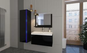 Venezia Dream I. fürdőszobabútor szett + mosdókagyló + szifon - 80 cm (fényes fekete)