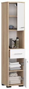 Fürdőszobai álló szekrény 140 cm - Akord Furniture - sonoma tölgy / fehér