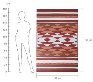 COLOUR CLASH kültéri szőnyeg, piros-barna-narancssárga 180 x 118 cm