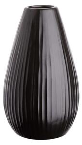 RIFFLE váza, fekete Ø 9 cm