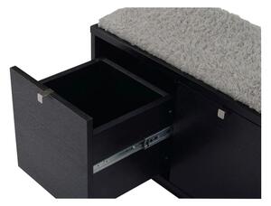 Confetti fekete ülőpad tárolóhellyel és szürke ülőrésszel, szélesség 70 cm - Rowico